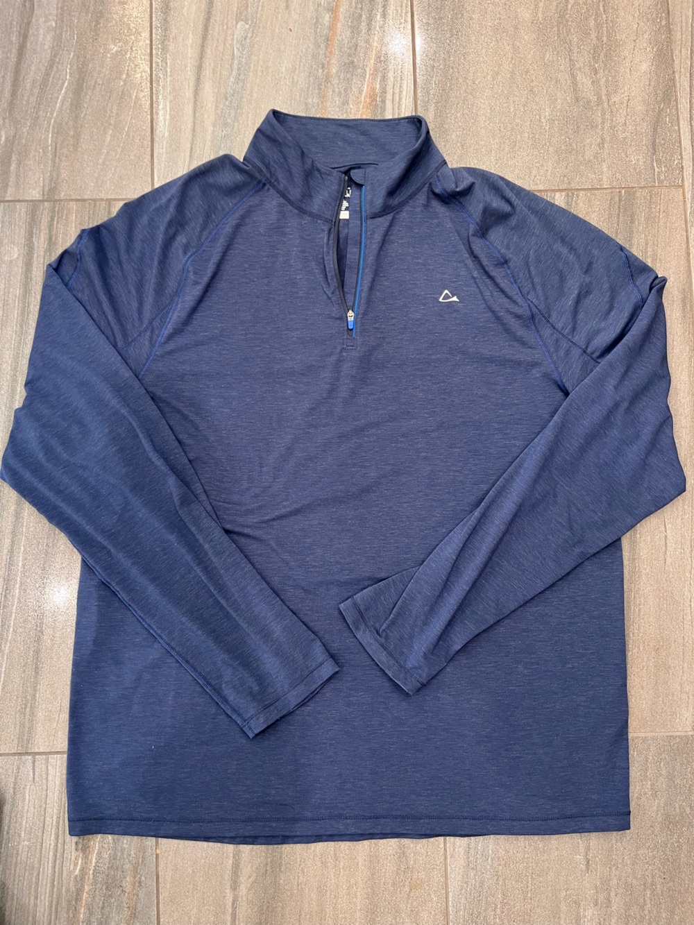 Men's XL Merino Blend Base Layer Navy Quarter-Zip Performance Sweater